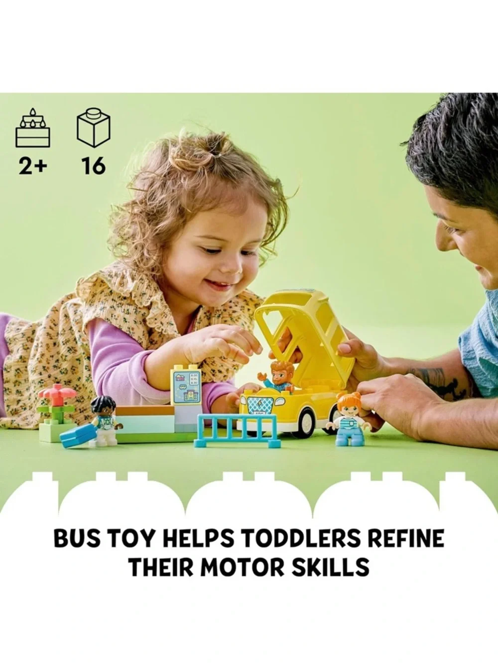 LEGO DUPLO Town Bus Ride 10988 Educational STEM Building Toy Set for Kids